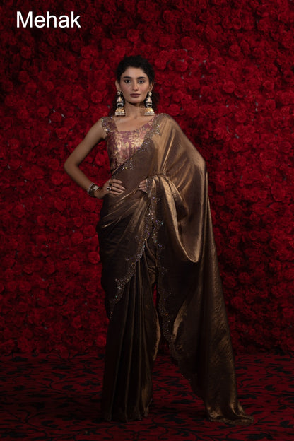 Design 1232A To 1232F Mehak Satin Silk Sarees Exporter India