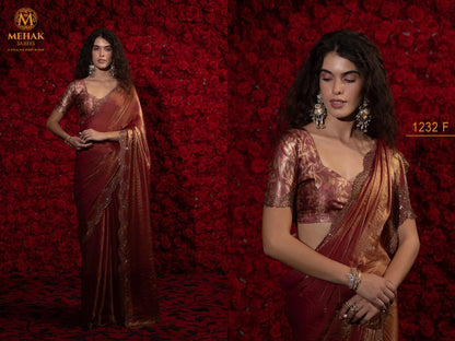 Design 1232A To 1232F Mehak Satin Silk Sarees Exporter India