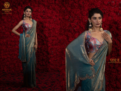 Design 1232A To 1232F Mehak Satin Silk Sarees Exporter India