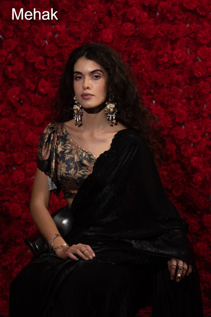 Design 1232A To 1232F Mehak Satin Silk Sarees Exporter India