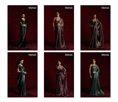 Design 1240A To 1240F Mehak Chiffon Sarees Wholesaler