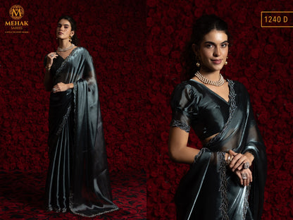 Design 1240A To 1240F Mehak Chiffon Sarees Wholesaler