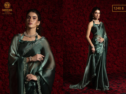Design 1240A To 1240F Mehak Chiffon Sarees Wholesaler