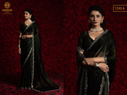 Design 1240A To 1240F Mehak Chiffon Sarees Wholesaler