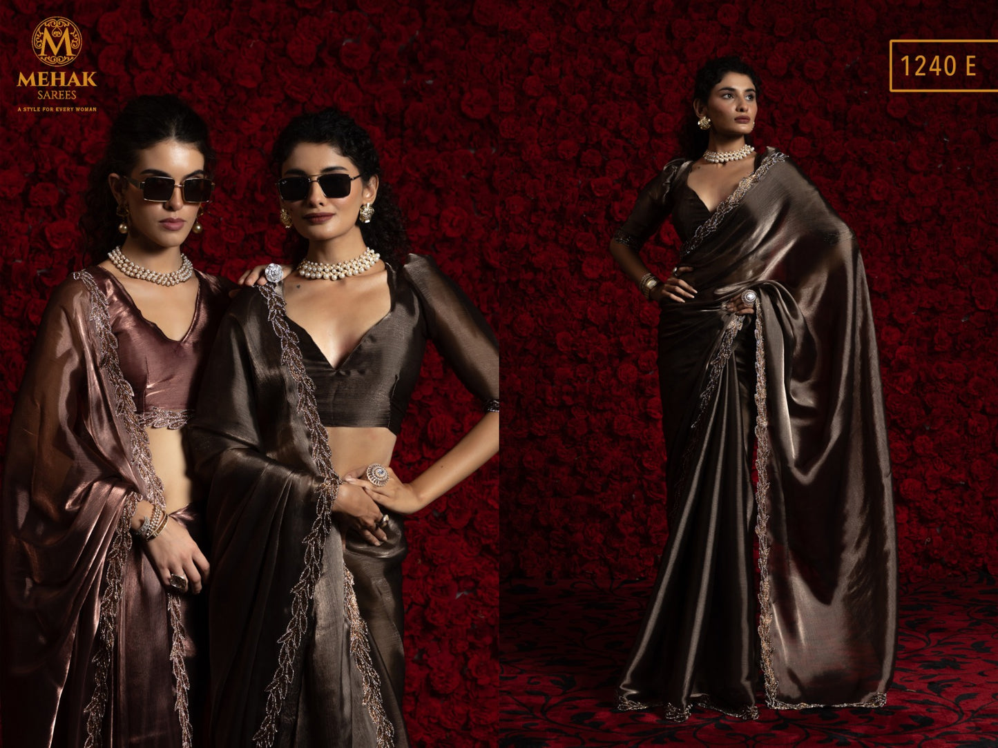 Design 1240A To 1240F Mehak Chiffon Sarees Wholesaler