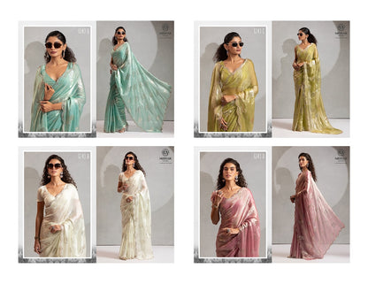 Design 1243A To 1243D Mehak Satin Silk Sarees Supplier Ahmedabad