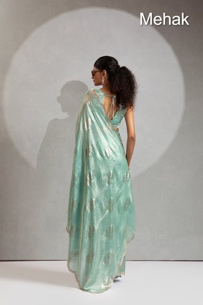 Design 1243A To 1243D Mehak Satin Silk Sarees Supplier Ahmedabad