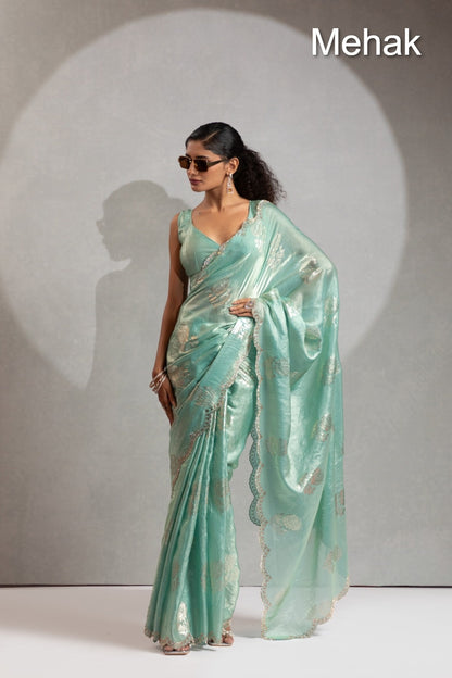 Design 1243A To 1243D Mehak Satin Silk Sarees Supplier Ahmedabad