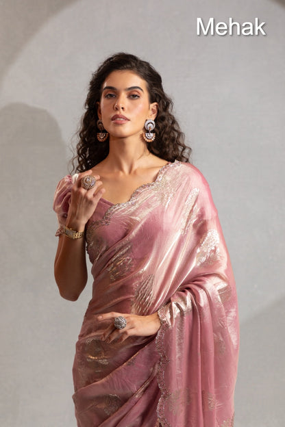 Design 1243A To 1243D Mehak Satin Silk Sarees Supplier Ahmedabad