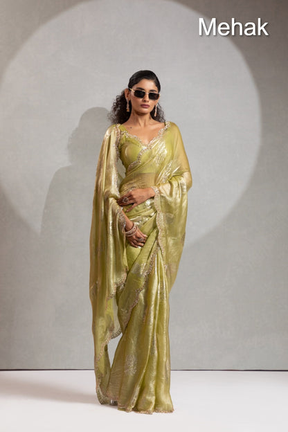 Design 1243A To 1243D Mehak Satin Silk Sarees Supplier Ahmedabad