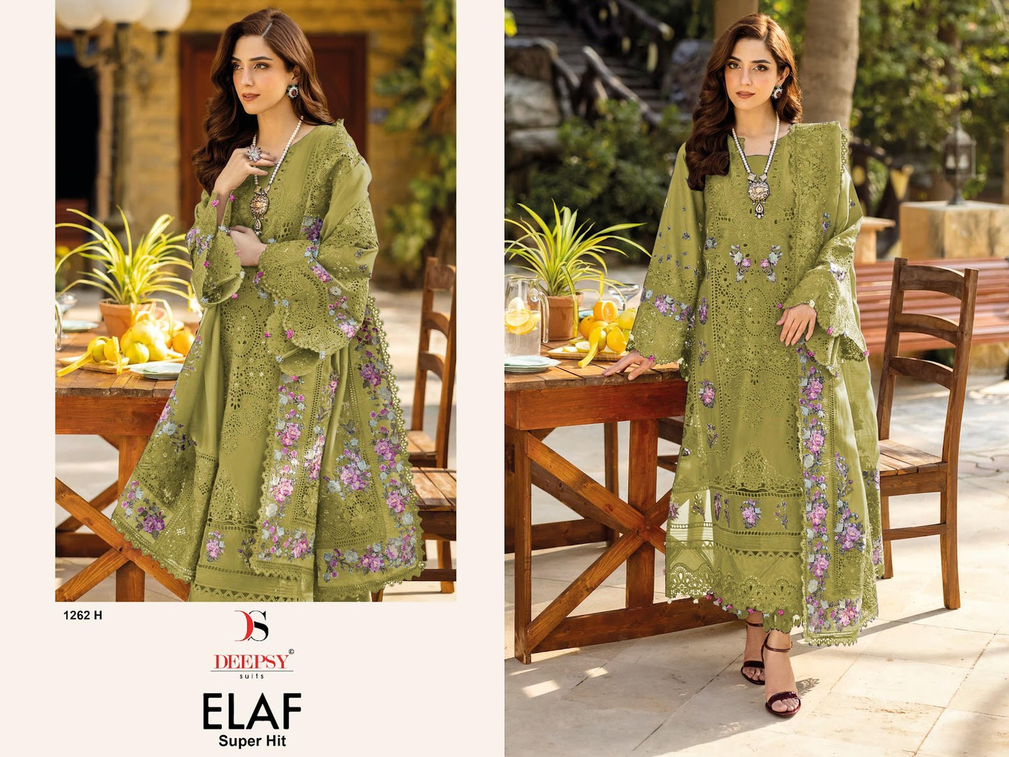 Design 1262 Efgh Elaf Super Hit Deepsy Cotton Pakistani Patch Work Suits Wholesale Price