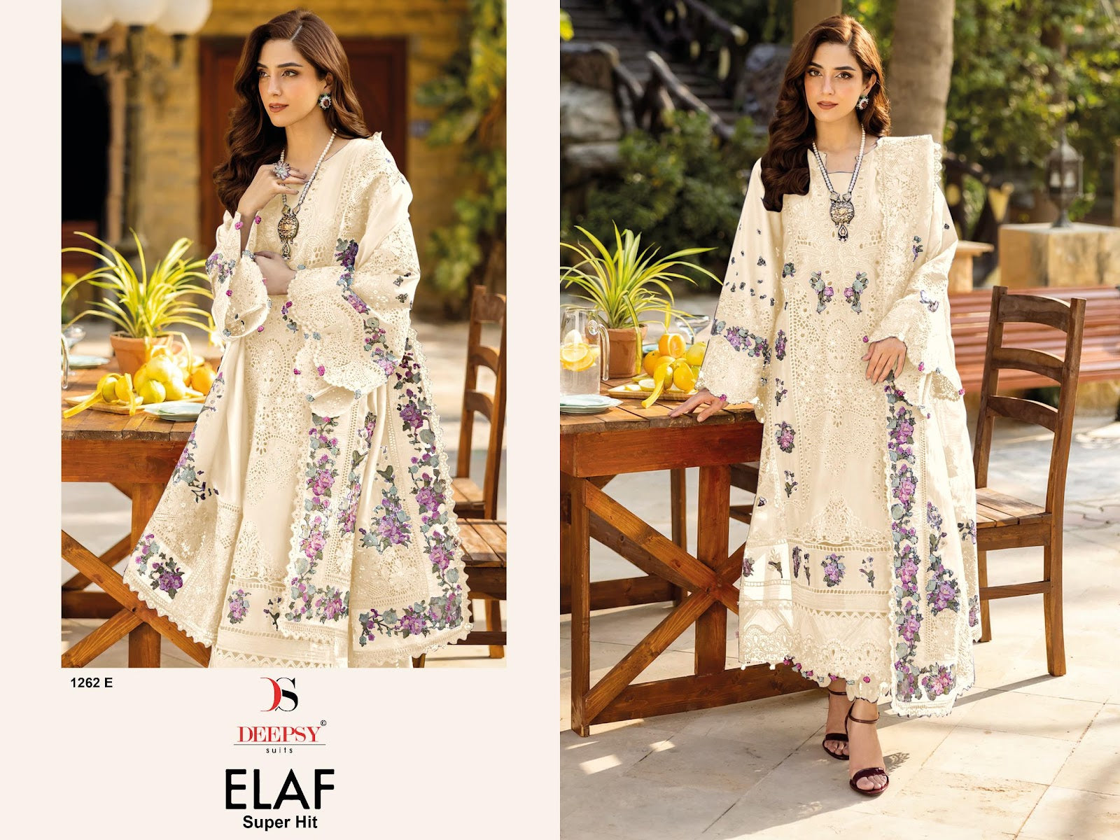 Design 1262 Efgh Elaf Super Hit Deepsy Cotton Pakistani Patch Work Suits Wholesale Price
