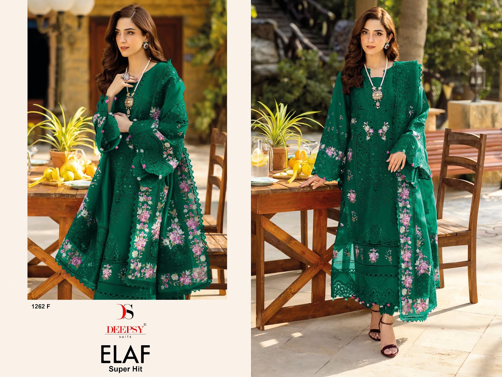 Design 1262 Efgh Elaf Super Hit Deepsy Cotton Pakistani Patch Work Suits Wholesale Price