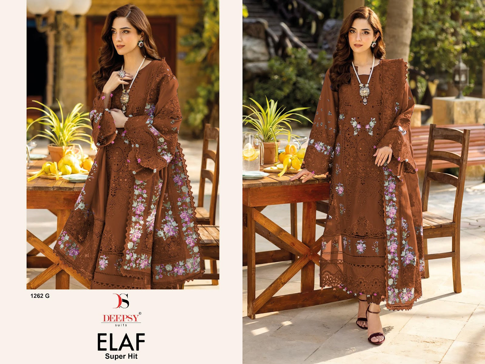 Design 1262 Efgh Elaf Super Hit Deepsy Cotton Pakistani Patch Work Suits Wholesale Price