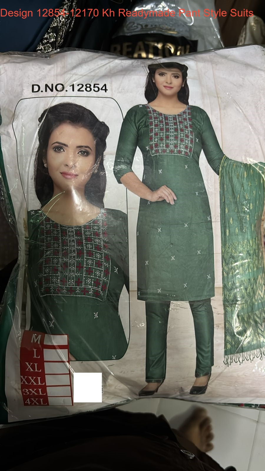 Design 12854-12170 Kh Rayon Readymade Pant Style Suits Wholesale Price