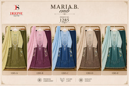 Design 1285 Maria B Emb. Deepsy Cotton Pakistani Readymade Suits Wholesale Rate