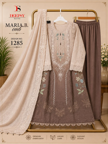 Design 1285 Maria B Emb. Deepsy Cotton Pakistani Readymade Suits Wholesale Rate