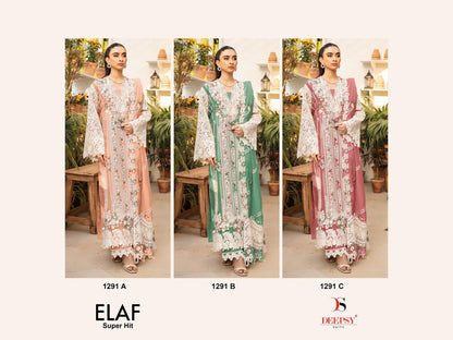 Design 1291 Abc Elaf Super Hit Deepsy Cotton Pakistani Patch Work Suits Wholesale