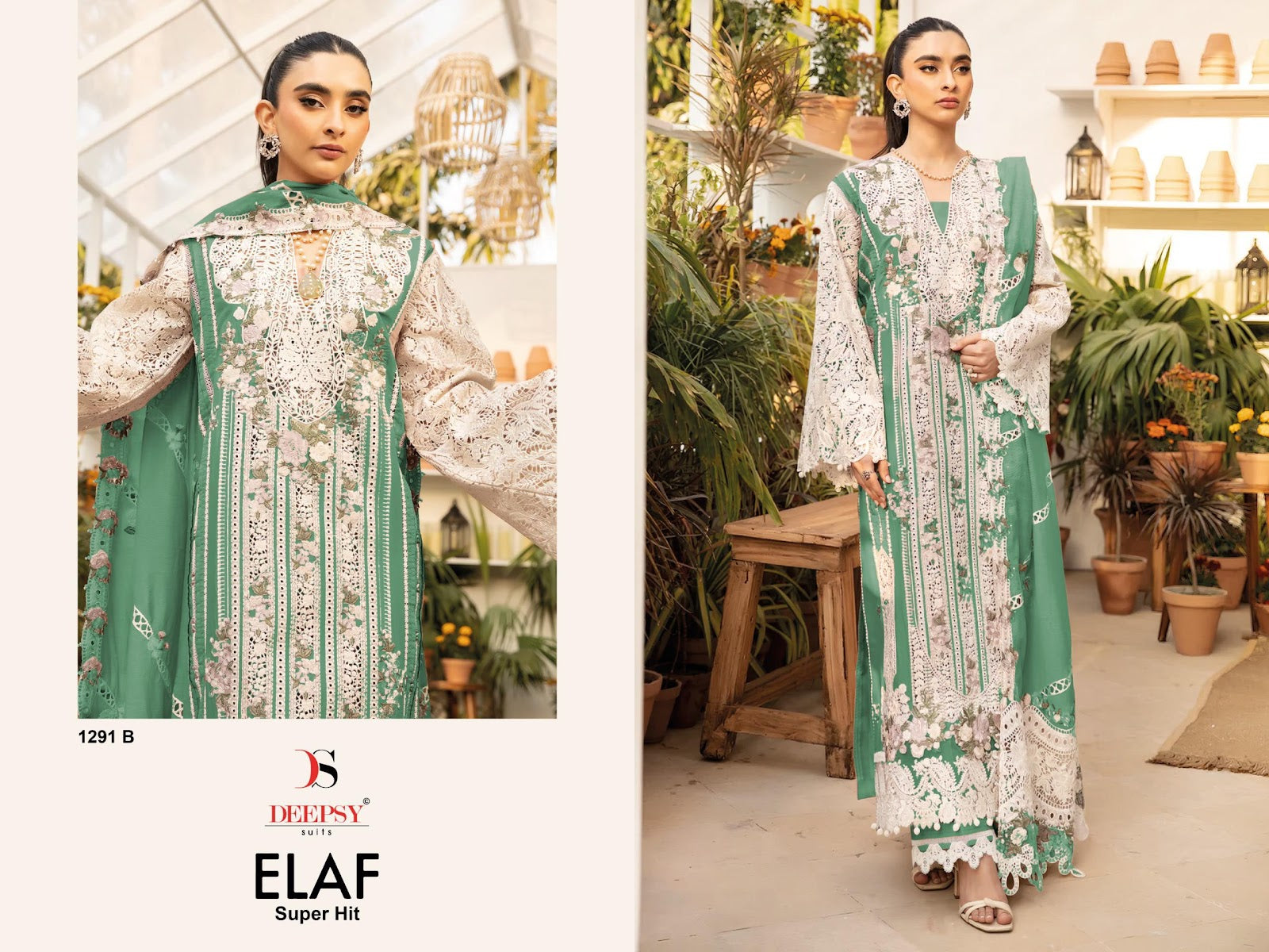 Design 1291 Abc Elaf Super Hit Deepsy Cotton Pakistani Patch Work Suits Wholesale