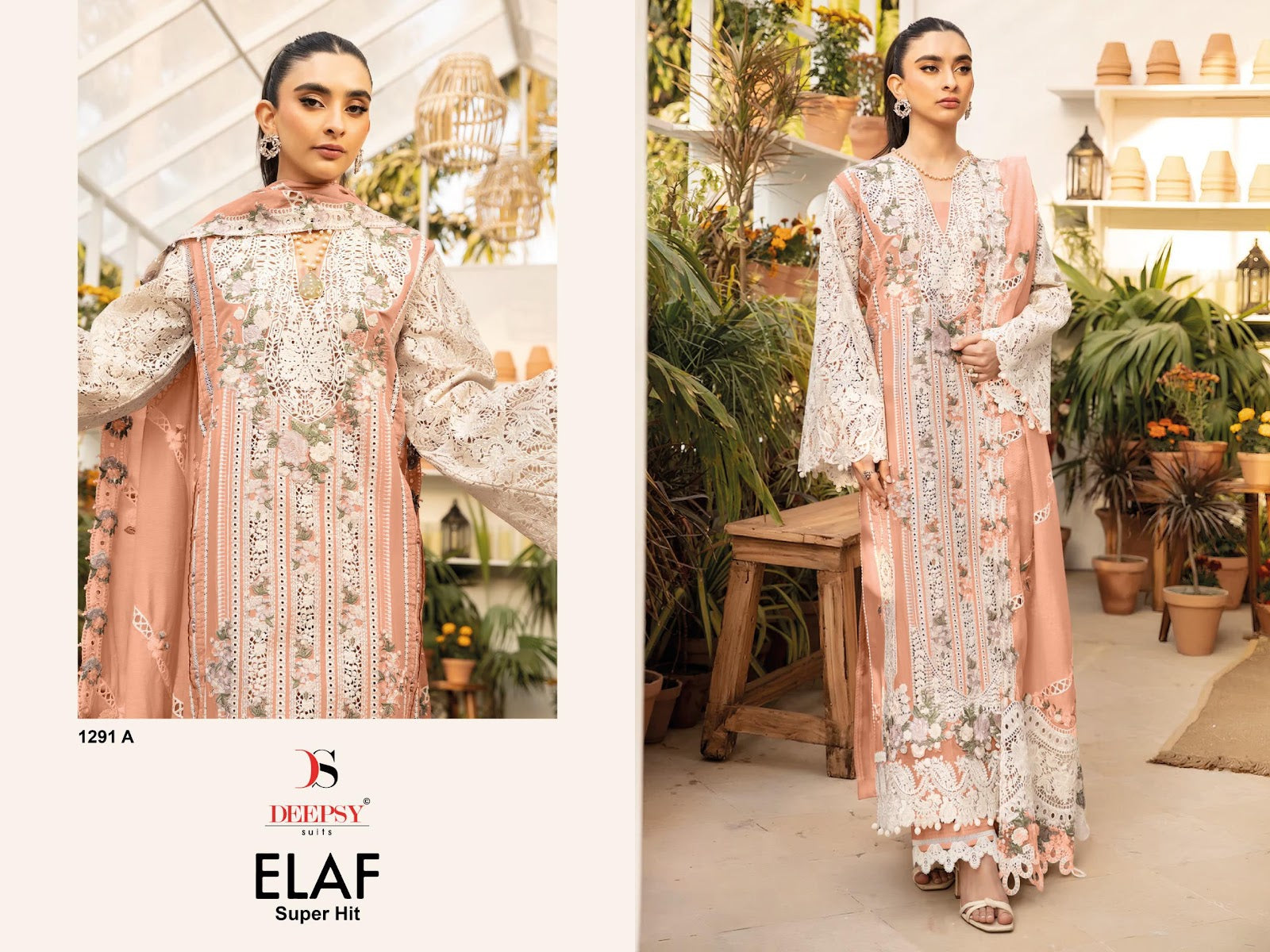 Design 1291 Abc Elaf Super Hit Deepsy Cotton Pakistani Patch Work Suits Wholesale