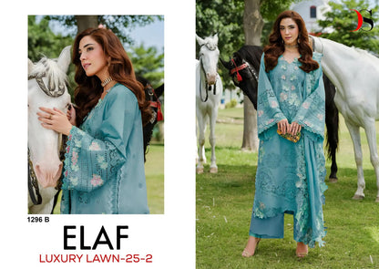 Design 1296 Elaf Luxury Lawn 25-2 Deepsy Cotton Pakistani Patch Work Suits Manufacturer
