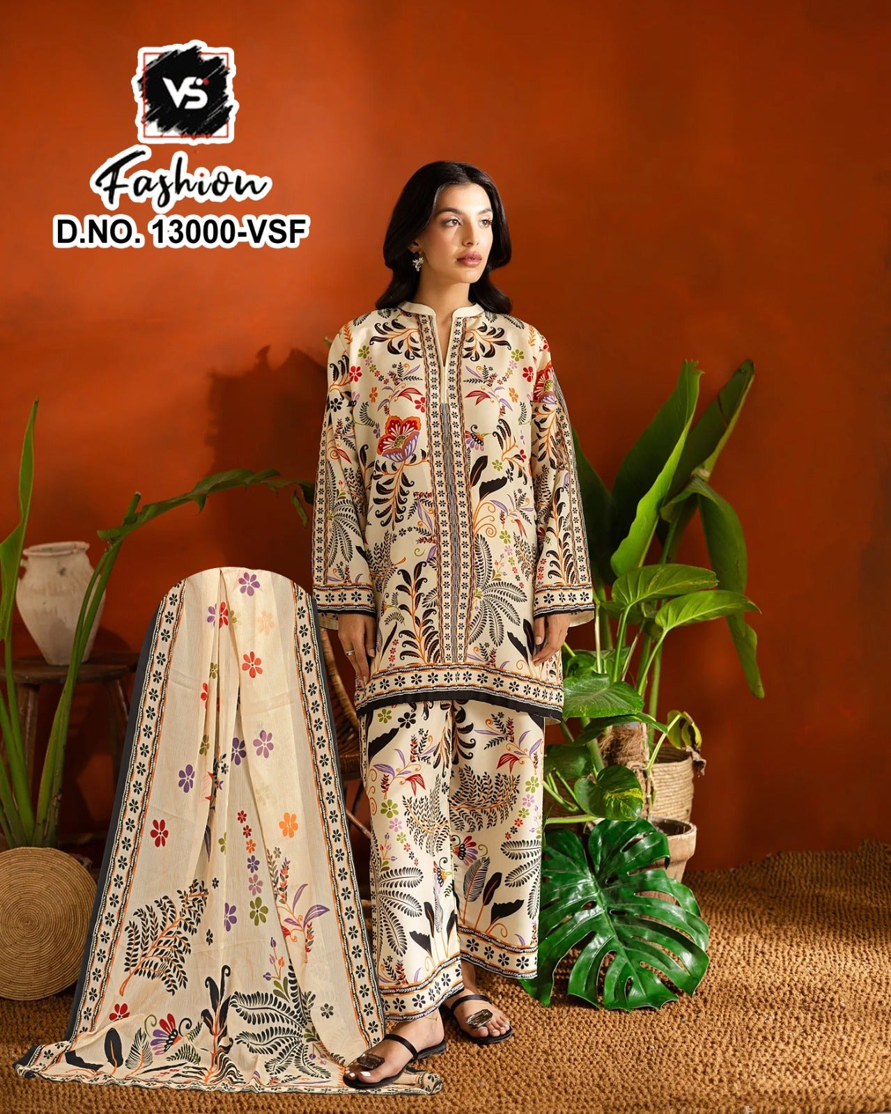 Design 13000 Co Ord Vs Fashion Satin Karachi Readymade Suits Wholesale Rate