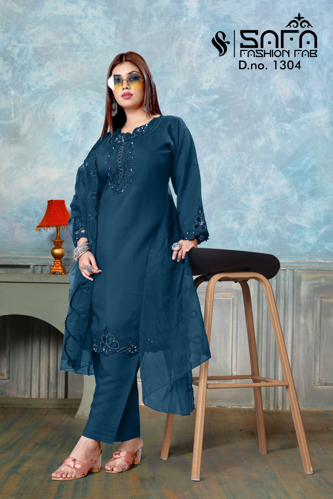 Design 1304 Safa Fashion Fab Soft Pakistani Readymade Suits Wholesaler Ahmedabad