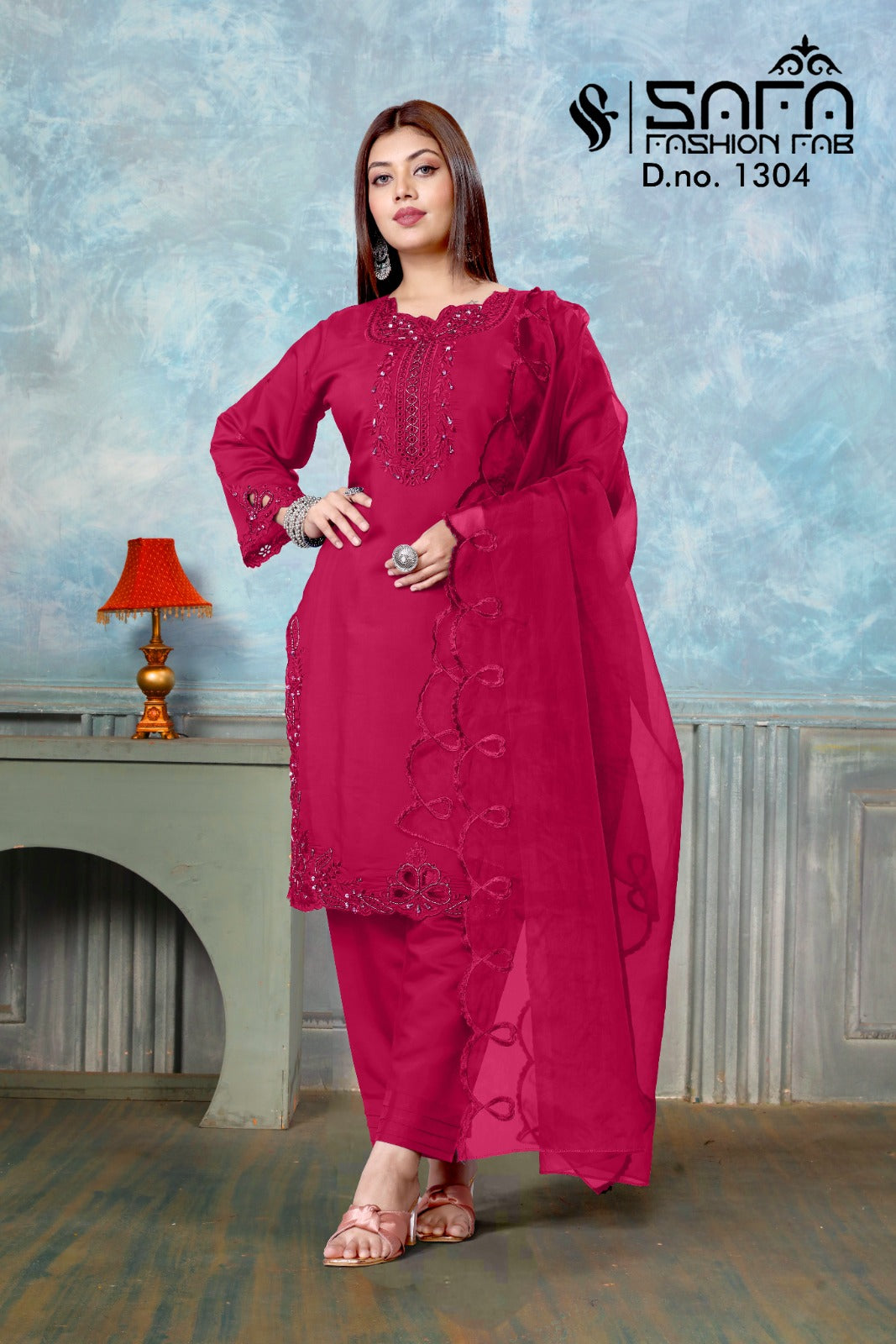 Design 1304 Safa Fashion Fab Soft Pakistani Readymade Suits Wholesaler Ahmedabad