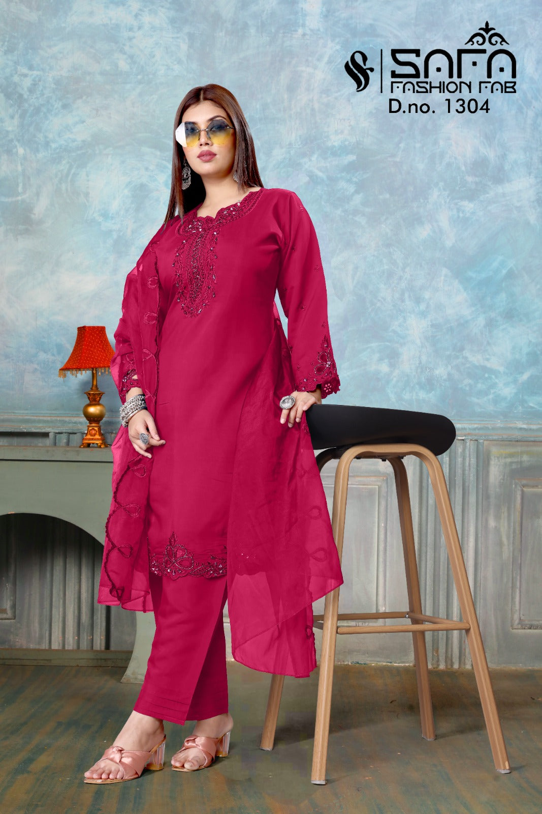 Design 1304 Safa Fashion Fab Soft Pakistani Readymade Suits Wholesaler Ahmedabad