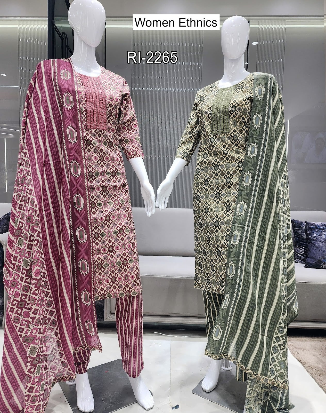 Design 1306 Women Ethnics Readymade Cotton Pant Suits Manufacturer