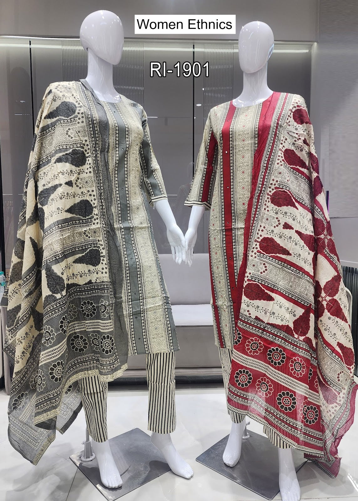 Design 1306 Women Ethnics Readymade Cotton Pant Suits Manufacturer