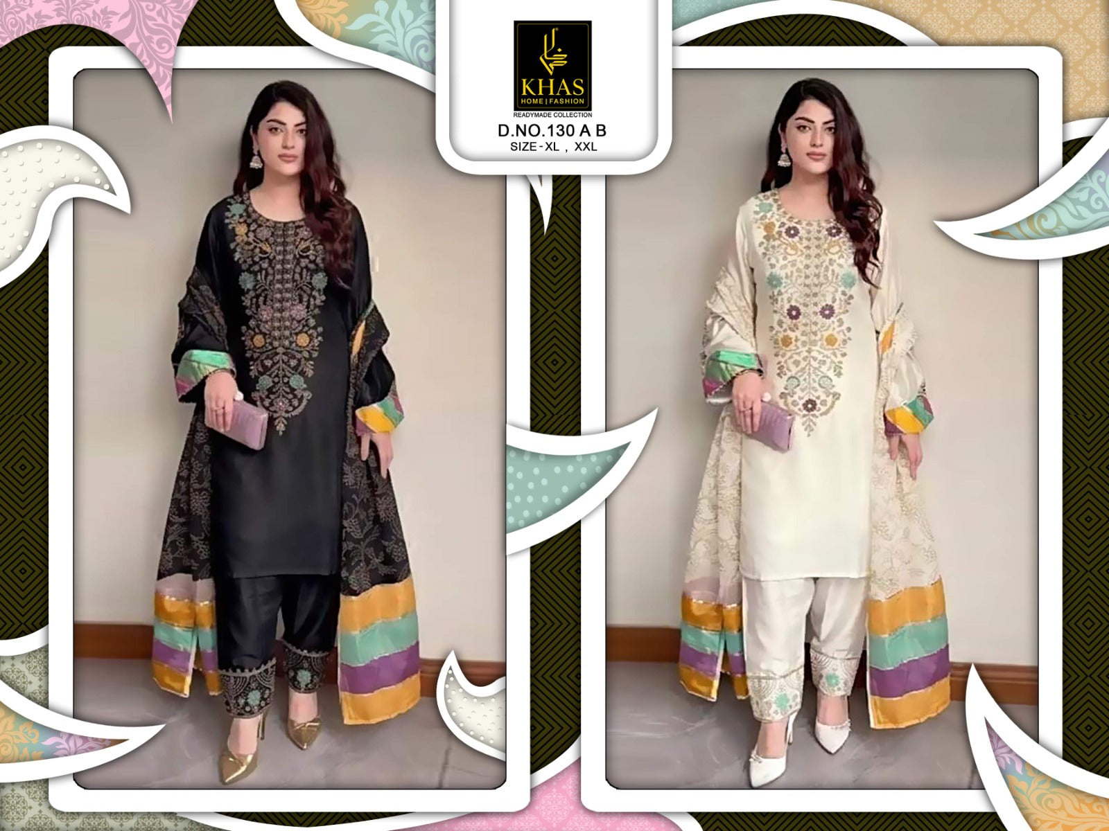 Design 130 Ab Khas Fandy Pakistani Readymade Suits Wholesale Price