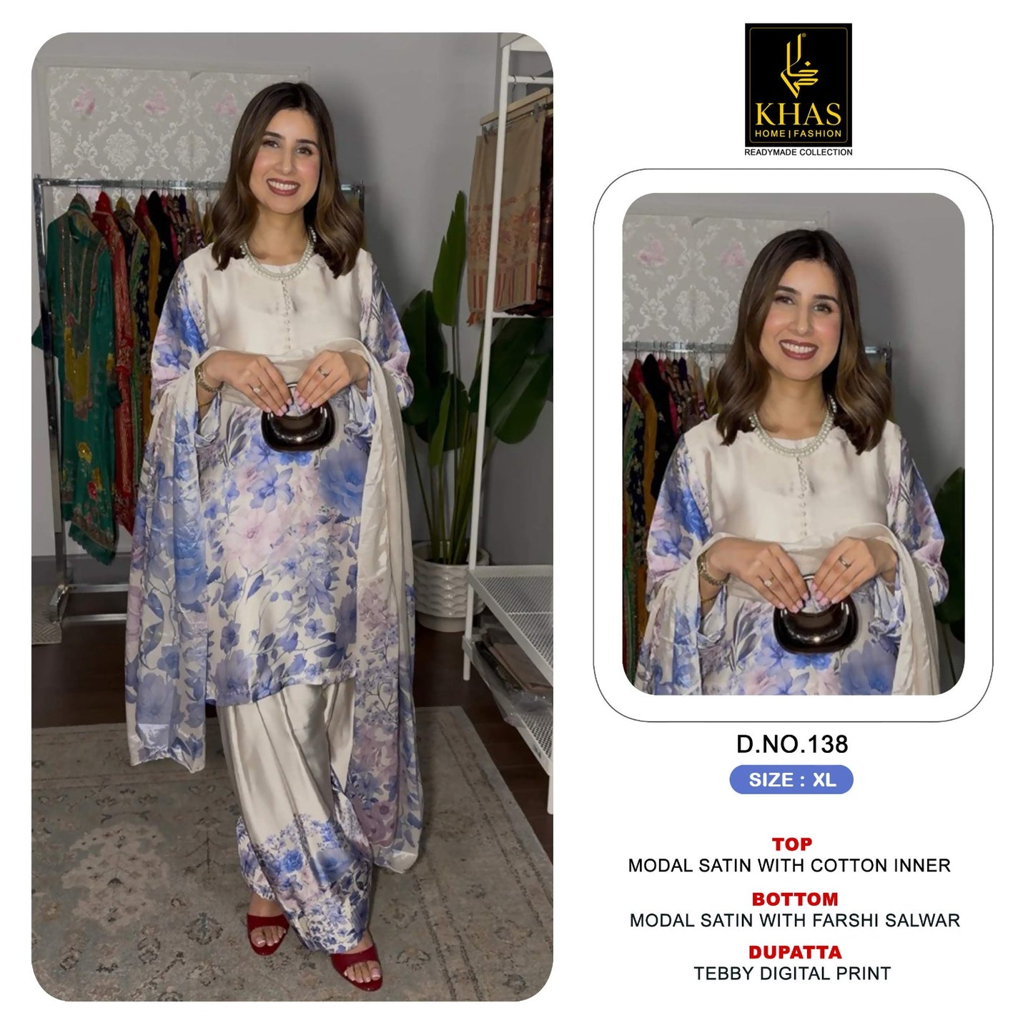 Design 130 To 139 Khas Modal Satin Pakistani Readymade Suits Wholesaler