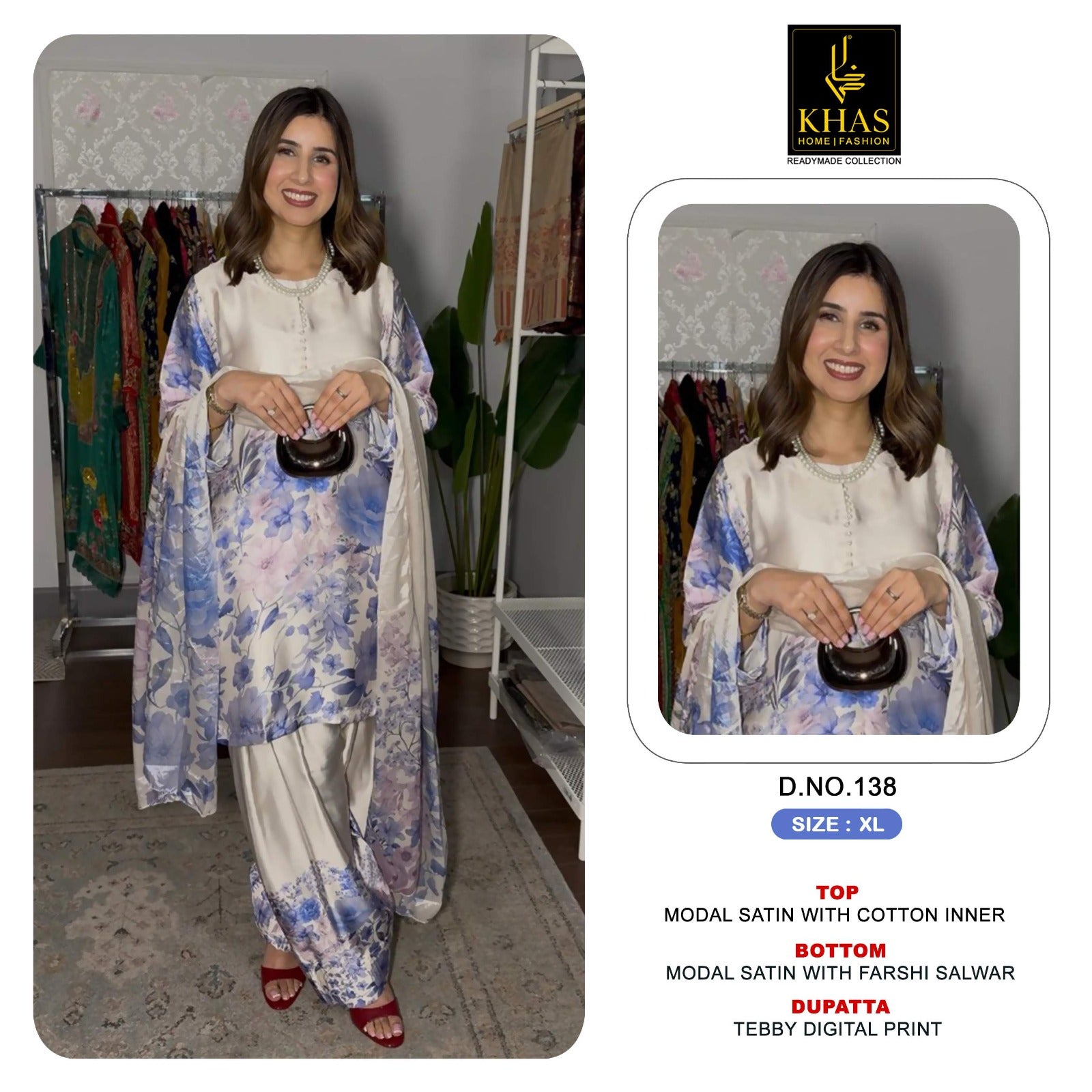 Design 130 To 139 Khas Modal Satin Pakistani Readymade Suits Wholesaler