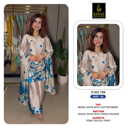 Design 130 To 139 Khas Modal Satin Pakistani Readymade Suits Wholesaler
