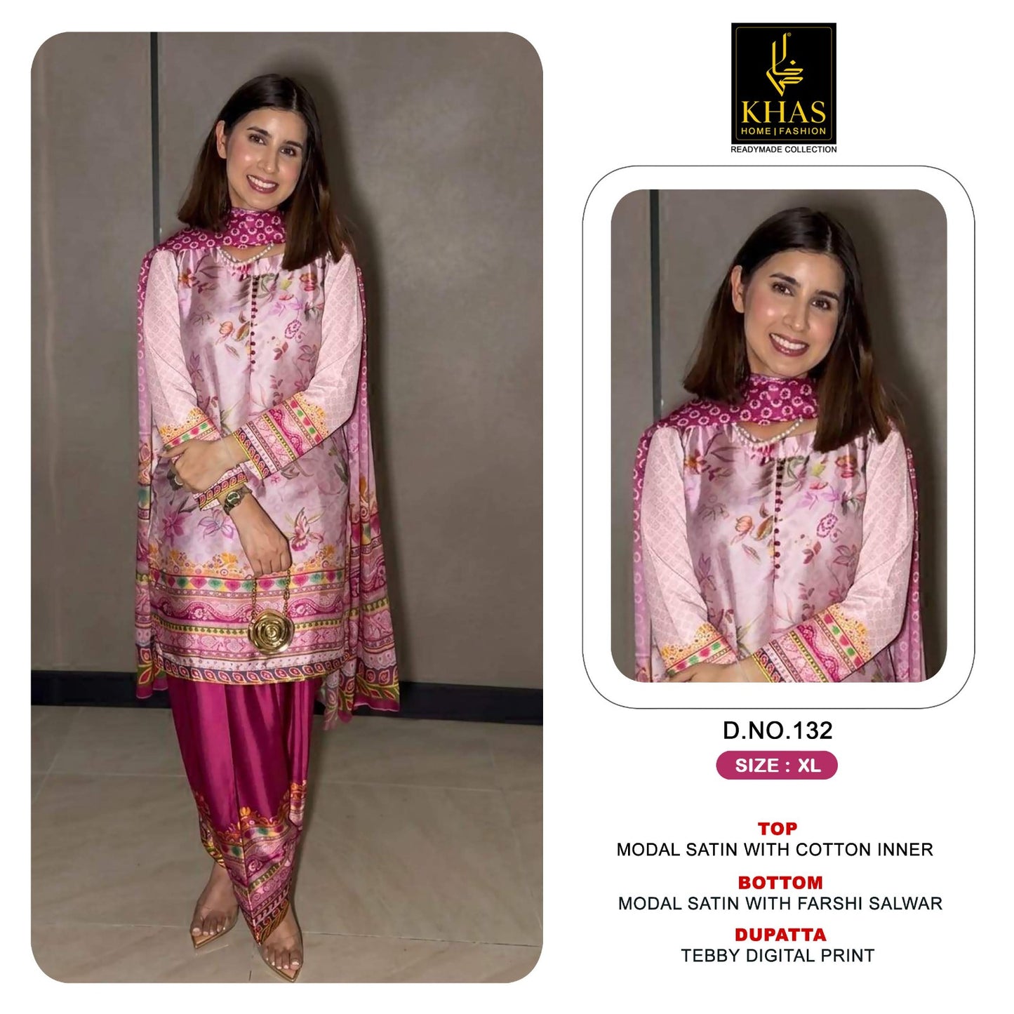 Design 130 To 139 Khas Modal Satin Pakistani Readymade Suits Wholesaler