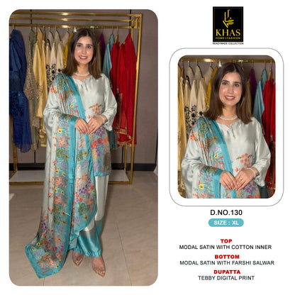Design 130 To 139 Khas Modal Satin Pakistani Readymade Suits Wholesaler