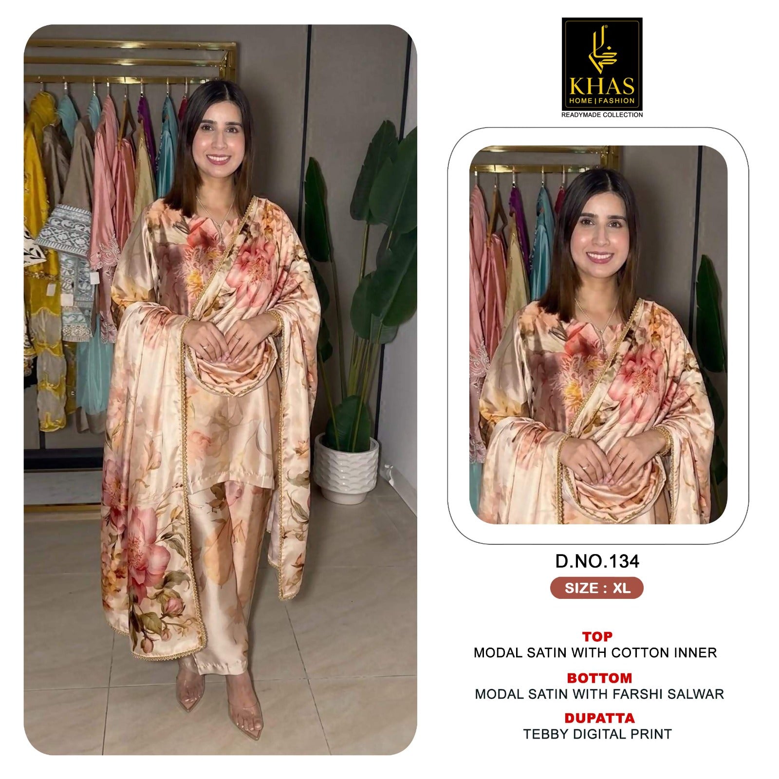 Design 130 To 139 Khas Modal Satin Pakistani Readymade Suits Wholesaler