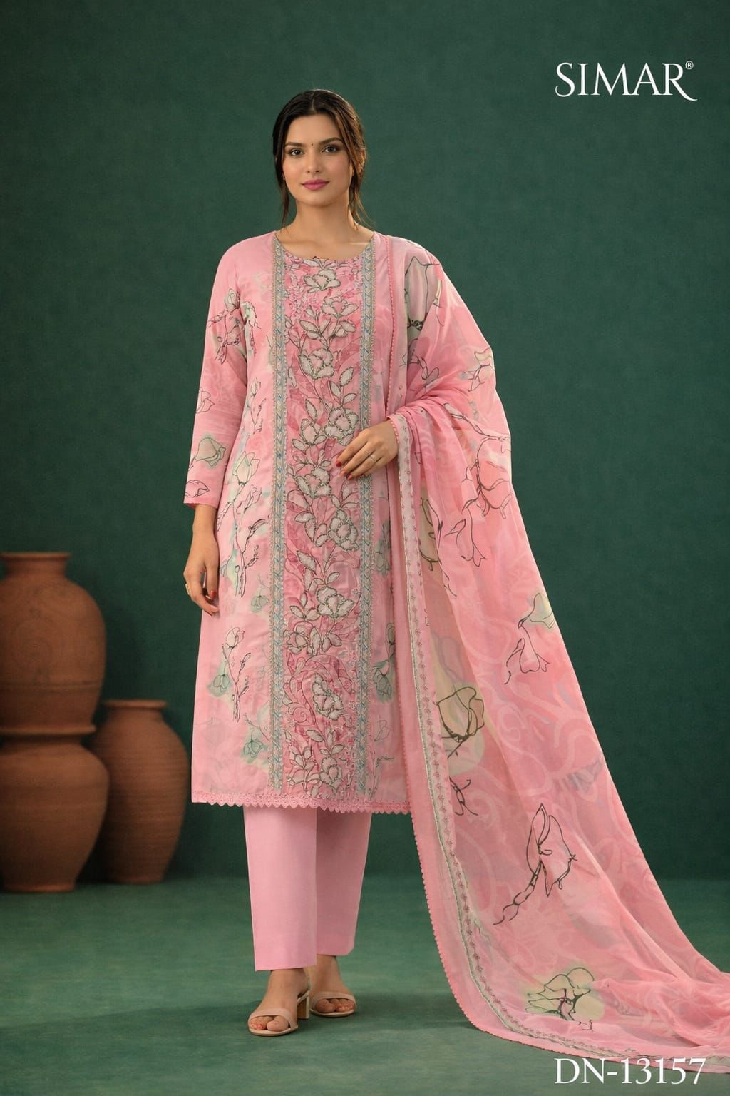 Design 13157 Simar Muslin Pant Style Suits Manufacturer Ahmedabad