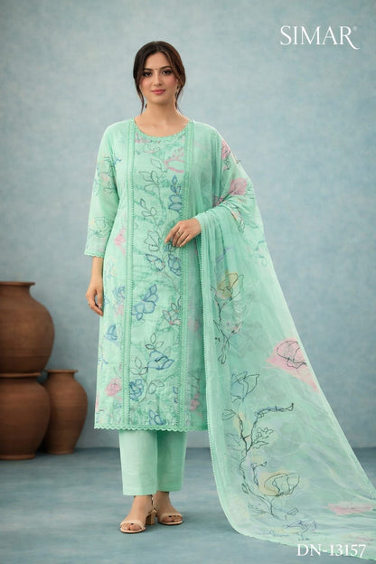 Design 13157 Simar Muslin Pant Style Suits Manufacturer Ahmedabad