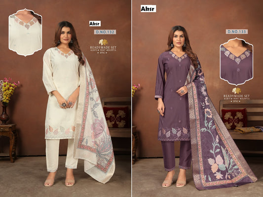 Design 132-133 Aksr Vatican Readymade Pant Style Suits Manufacturer India