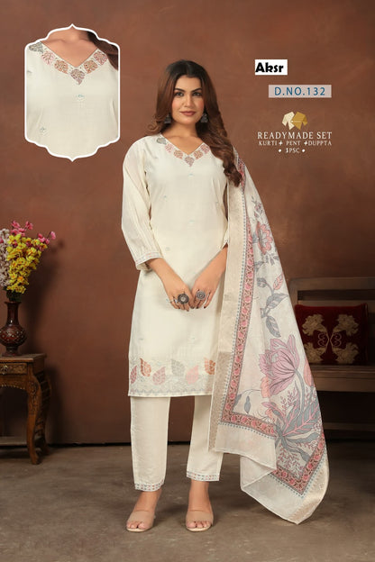 Design 132-133 Aksr Vatican Readymade Pant Style Suits Manufacturer India