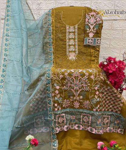 Design 1341 Al Zohaib Organza Pakistani Salwar Suits Wholesale Price
