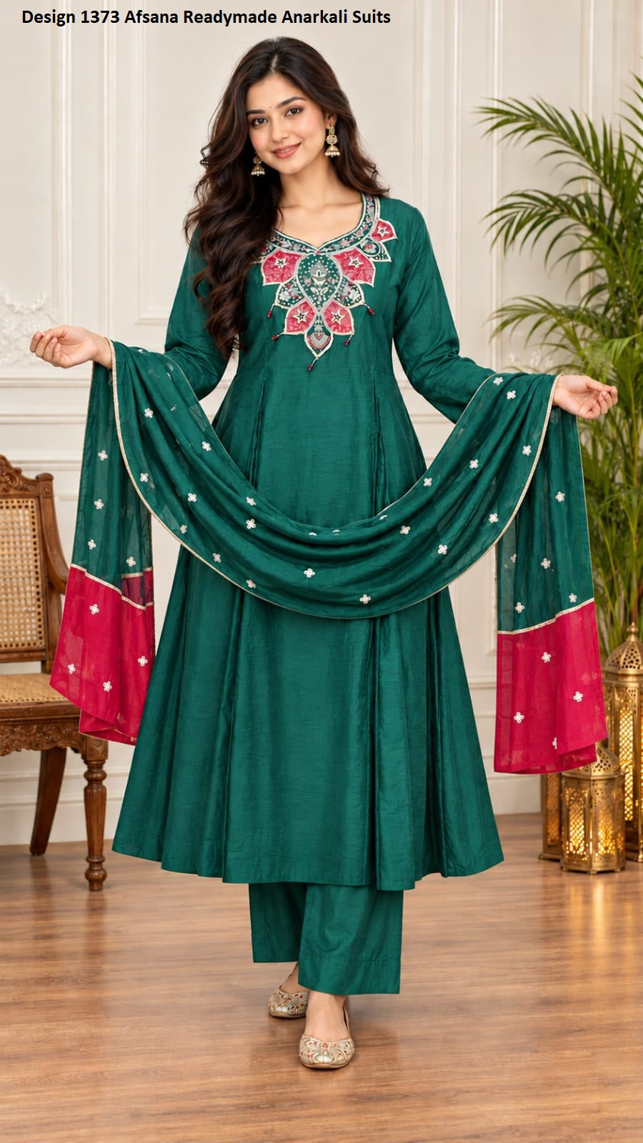 Design 1373 Afsana Russian Silk Readymade Anarkali Suits Wholesale