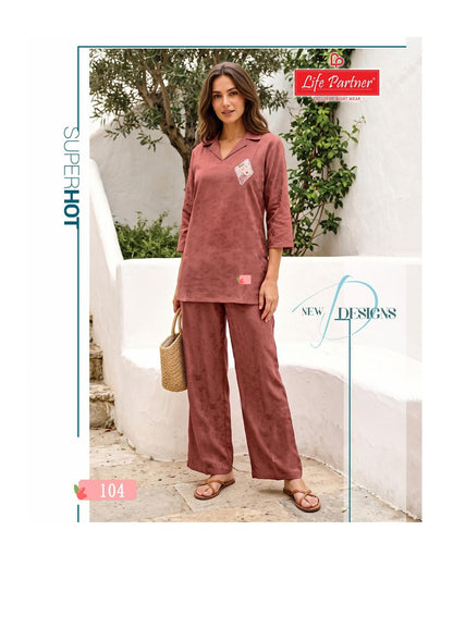 Design 13 Kurta Style Life Partner Jacquard Co Ord Set Exporter Gujarat