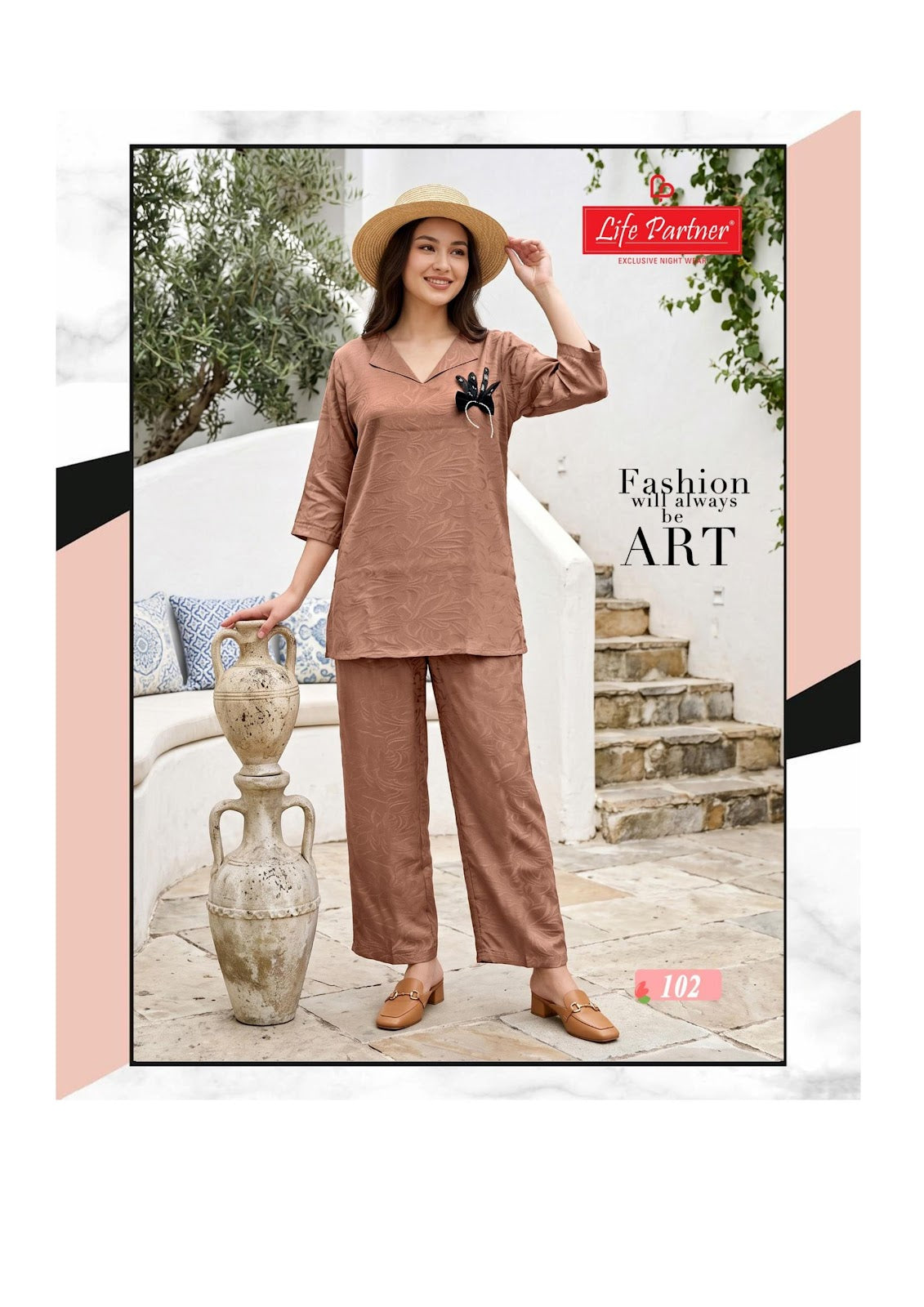 Design 13 Kurta Style Life Partner Jacquard Co Ord Set Exporter Gujarat