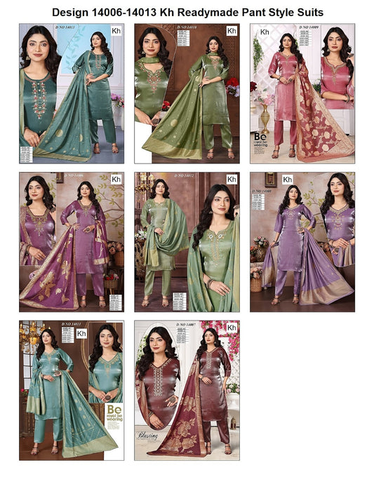 Design 14006-14013 Kh Roman Readymade Pant Style Suits Supplier Ahmedabad