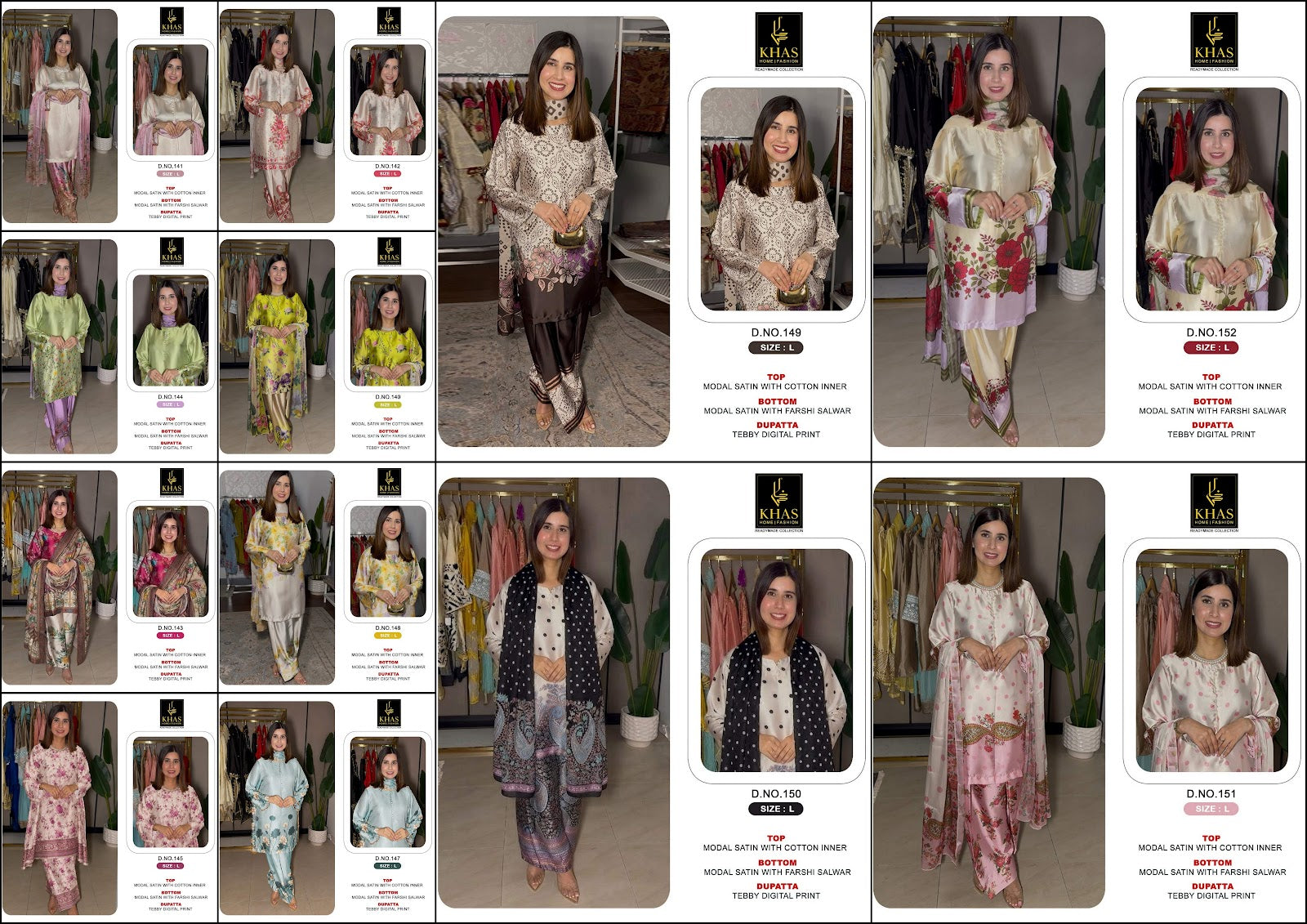 Design 140 To 152 Khas Modal Satin Pakistani Readymade Suits Exporter Gujarat