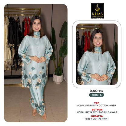 Design 140 To 152 Khas Modal Satin Pakistani Readymade Suits Exporter Gujarat