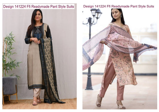 Design 141224 Ffi Linen Readymade Pant Style Suits Exporter